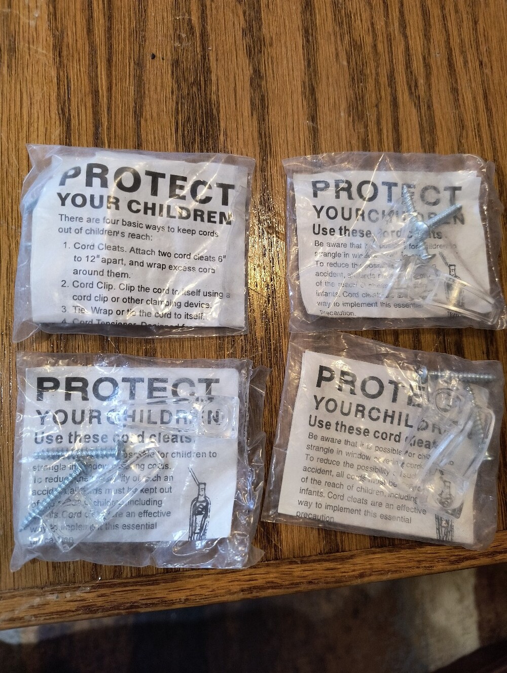 Window Cord Safety Cleats - White (4 Pack)